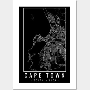 Cape Town South Africa Minimalist Map Posters and Art